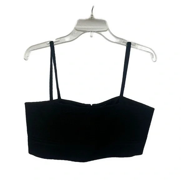 ALEXIS NWT Women's Lowe Top‎ in Black Jacquard Sleeveless Crop Top- Size Large